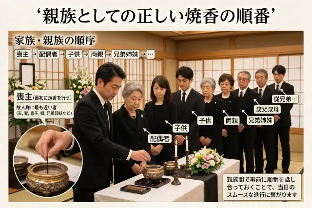 親族としての正しい焼香の順番