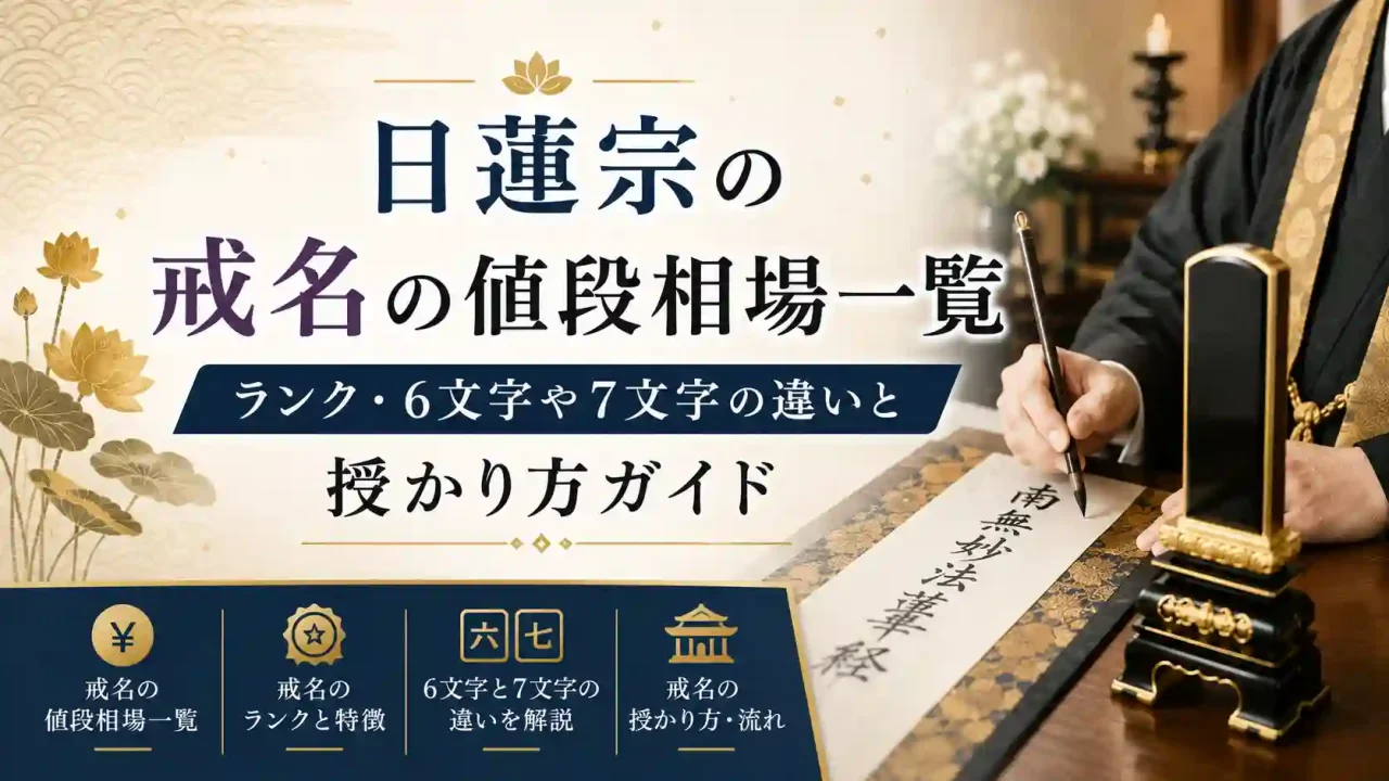 日蓮宗の戒名の値段相場一覧｜ランク・6文字や7文字の違いと授かり方ガイド