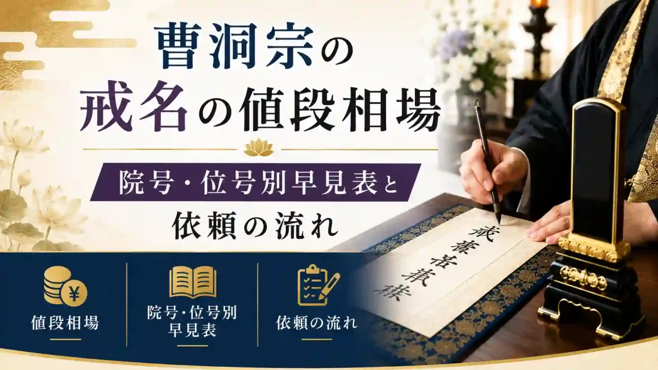 曹洞宗の戒名の値段相場｜院号・位号別早見表と依頼の流れ