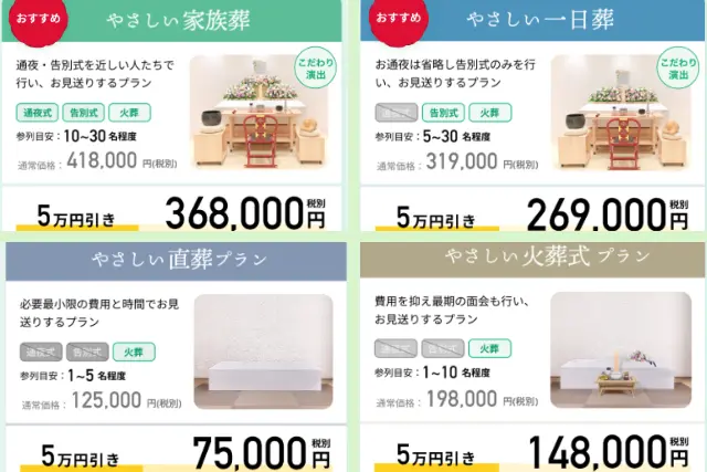 やさしいお葬式料金
