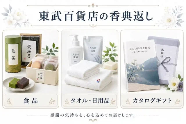 東武百貨店の香典返しで選べるもの